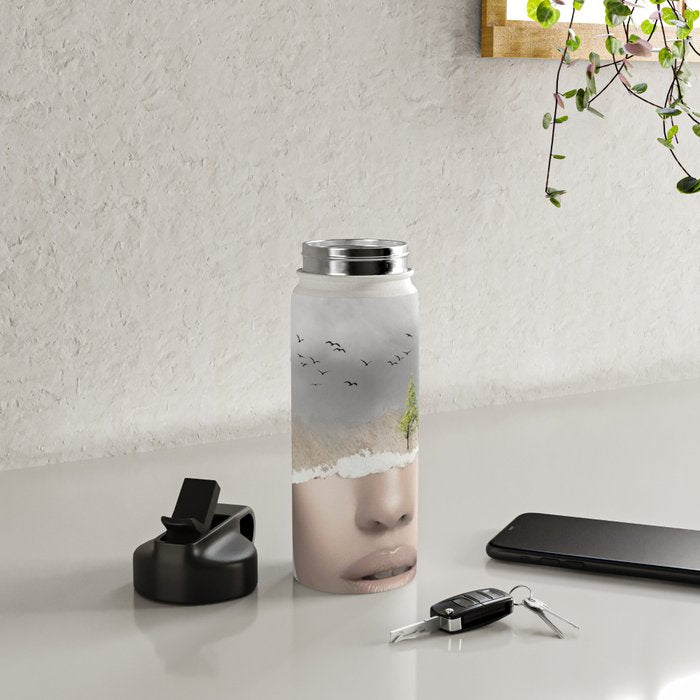 minimal collage /silence2 Water Bottle Gallery Image 4