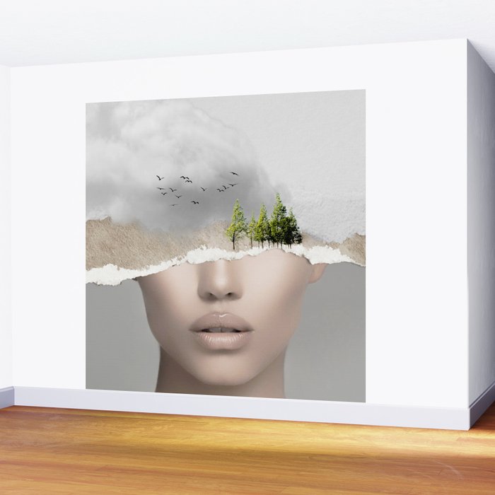 minimal collage /silence2 Wall Mural Gallery Image 2