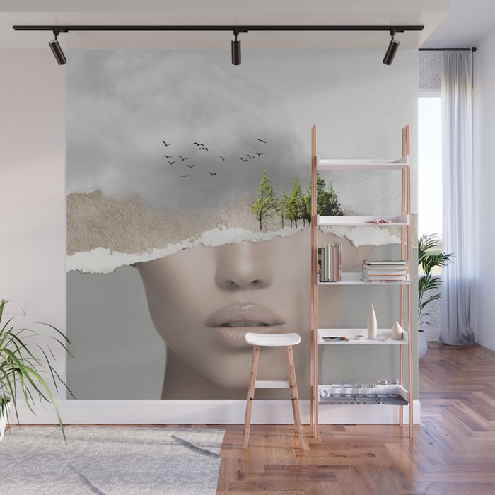 minimal collage /silence2 Wall Mural Gallery Image 1
