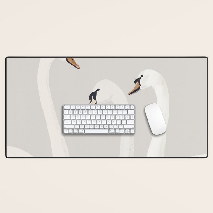 White Swans Desk Mat Gallery Image 1