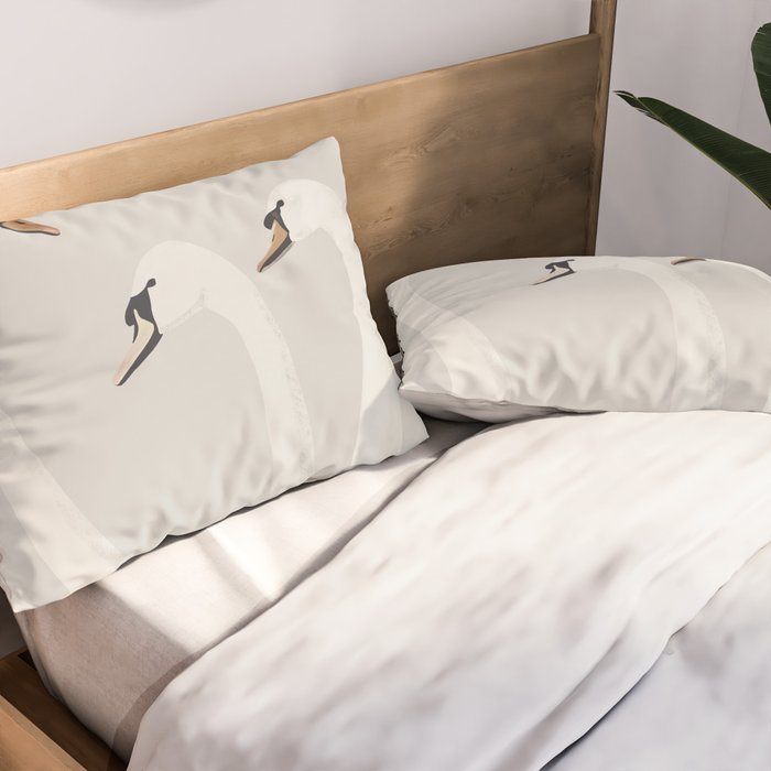 White Swans Pillow Sham Gallery Image 2