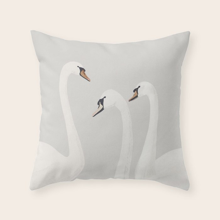 White Swans Throw Pillow Gallery Image 6