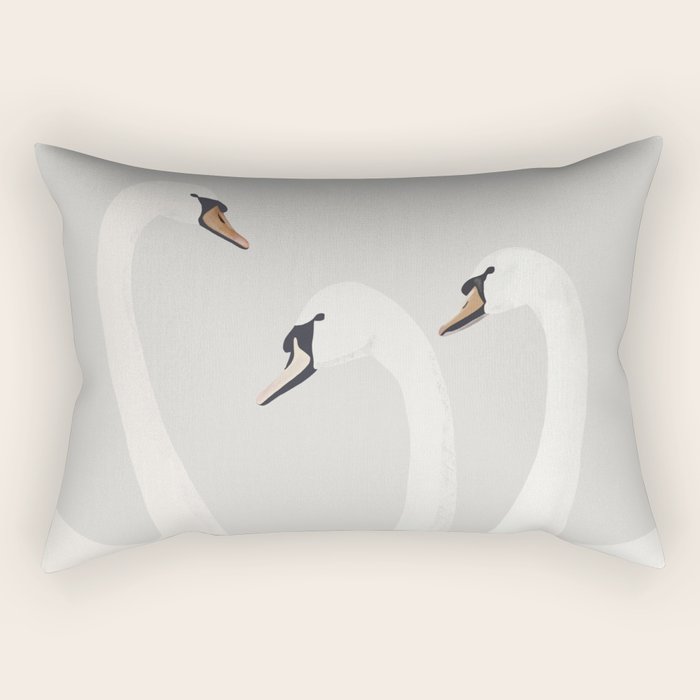 White Swans Rectangular Pillow Gallery Image 1
