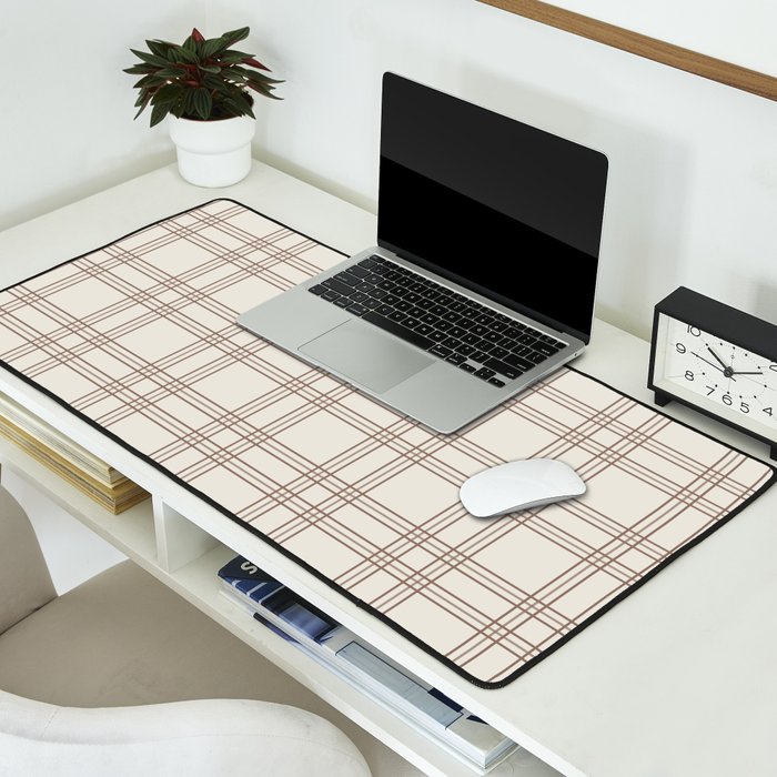 Brown And Cream Gingham Desk Mat Gallery Image 2