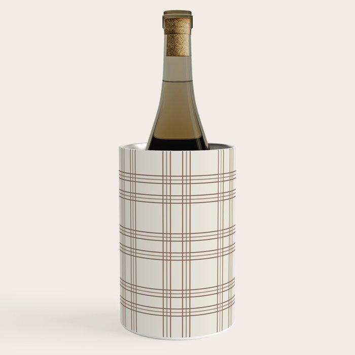 Brown And Cream Gingham Wine Chiller Gallery Image 1