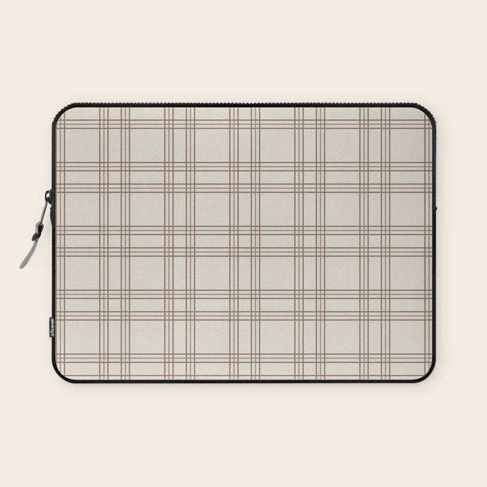 Brown And Cream Gingham Laptop Sleeve Gallery Image 1