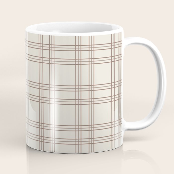 Brown And Cream Gingham Coffee Mug Gallery Image 1