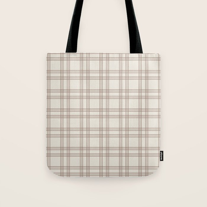 Brown And Cream Gingham Tote Bag Gallery Image 1