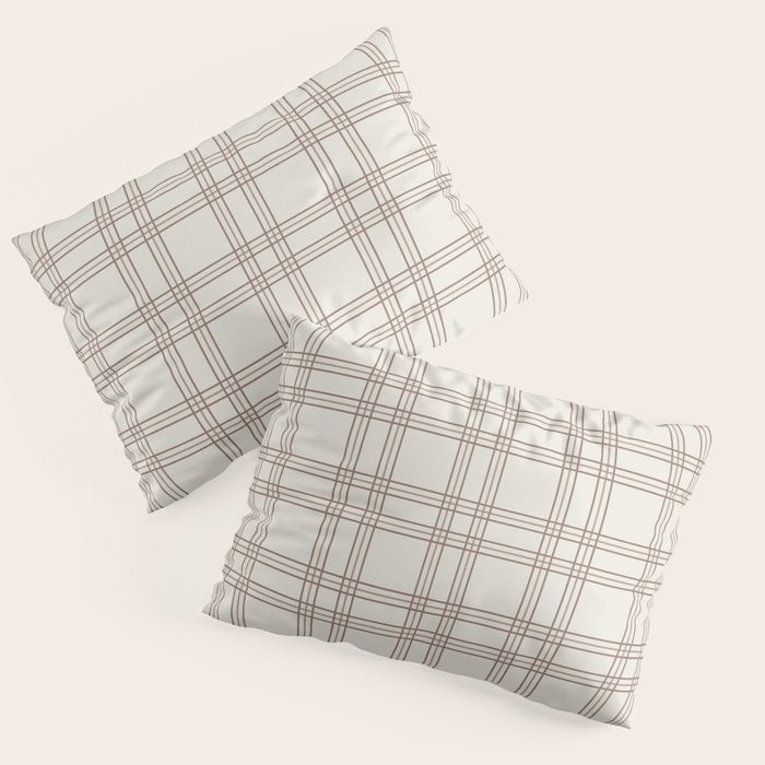 Brown And Cream Gingham Pillow Sham Gallery Image 3