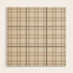 Brown And Cream Gingham Wood Wall Art Gallery Image 1
