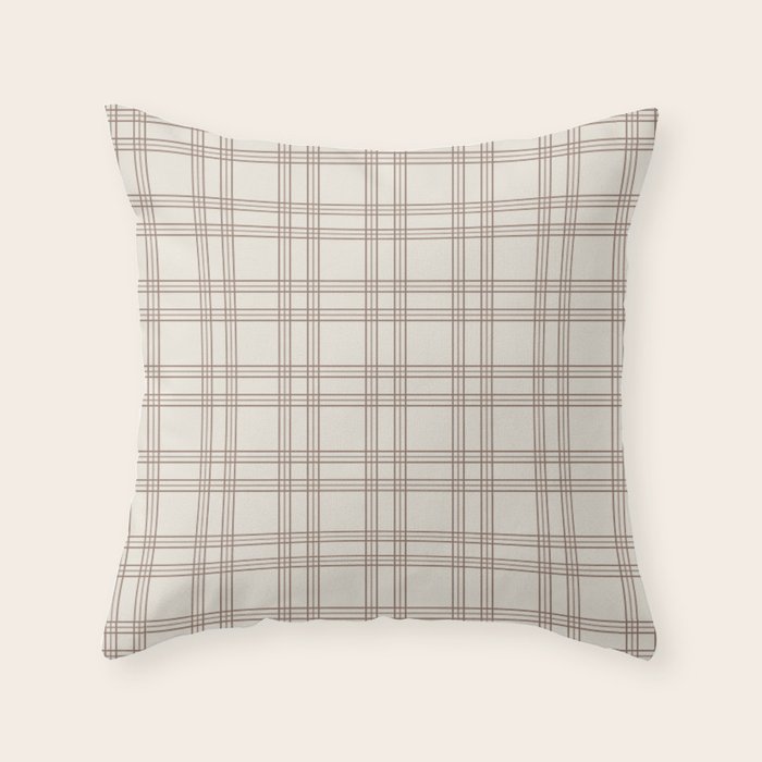 Brown And Cream Gingham Throw Pillow Gallery Image 6