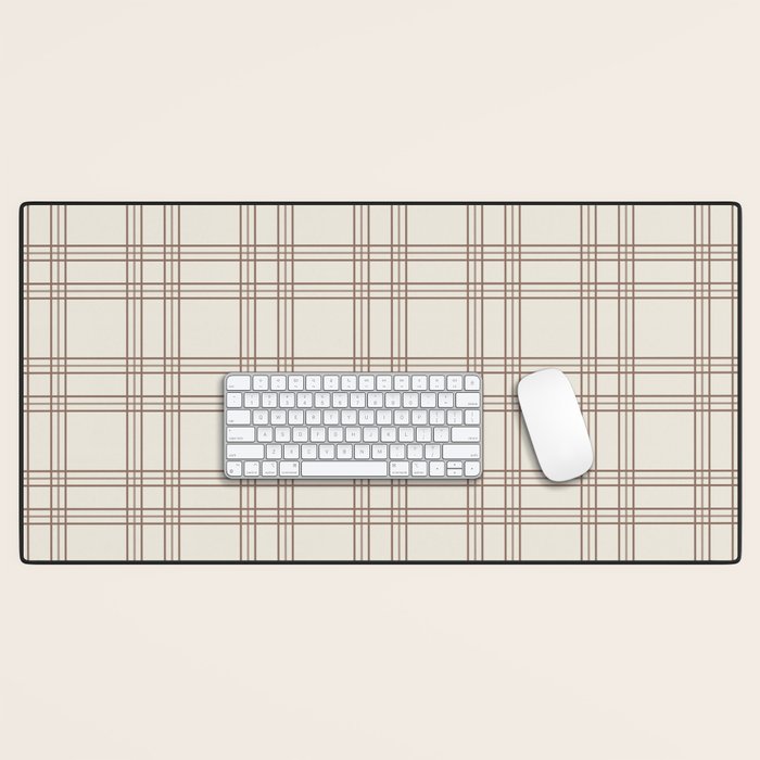 Brown And Cream Gingham Desk Mat Gallery Image 1