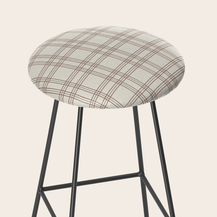Brown And Cream Gingham Stool Gallery Image 2