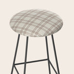 Brown And Cream Gingham Stool Gallery Image 2