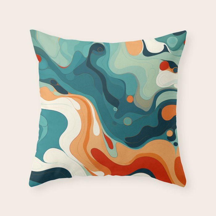 Colorful Tides Throw Pillow Gallery Image 6