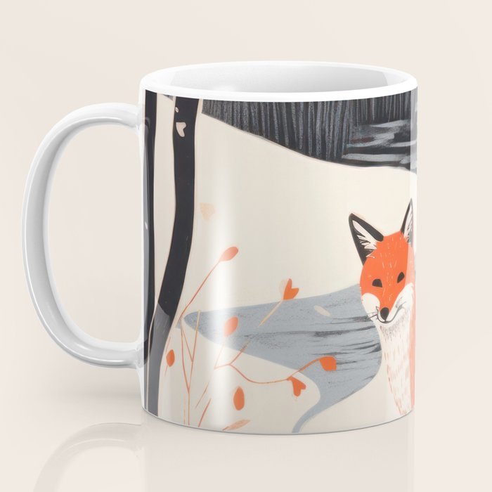 Winter River Fox Coffee Mug Gallery Image 3