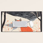 Winter River Fox Desk Mat Gallery Image 1