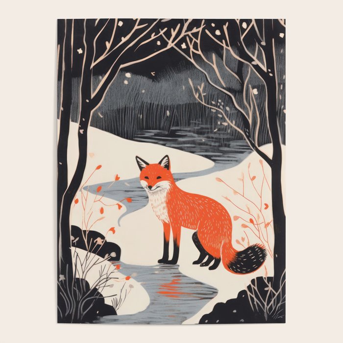 Winter River Fox Poster Gallery Image 4