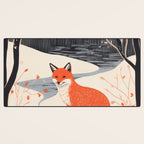 Winter River Fox Desk Mat Gallery Image 3
