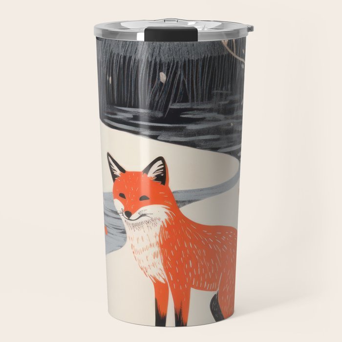 Winter River Fox Travel Mug Gallery Image 1