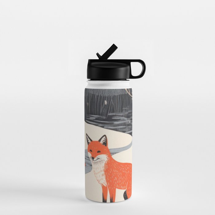 Winter River Fox Water Bottle Gallery Image 1