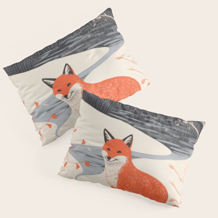 Winter River Fox Pillow Sham Gallery Image 3