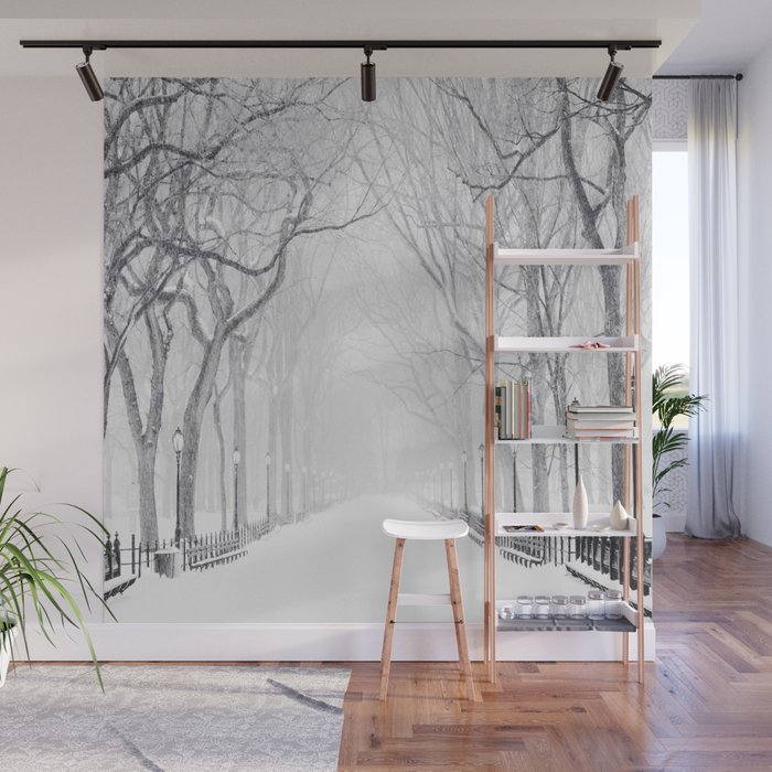 Snowy Park Wall Mural Gallery Image 1
