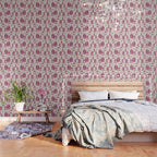 Magenta Alien Abduction Toile De Jouy Pattern Wallpaper Gallery Image 3