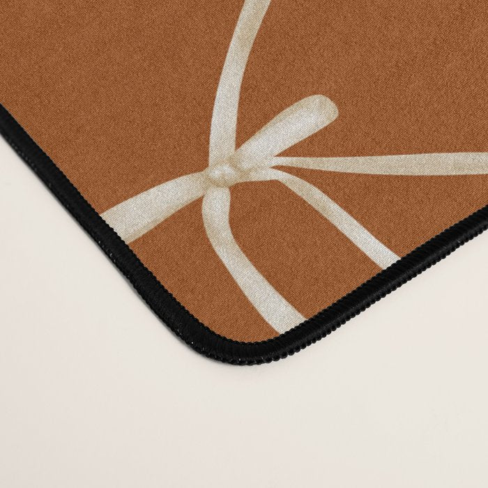 Bows & Ribbons Pattern XIV Rust Desk Mat Gallery Image 4