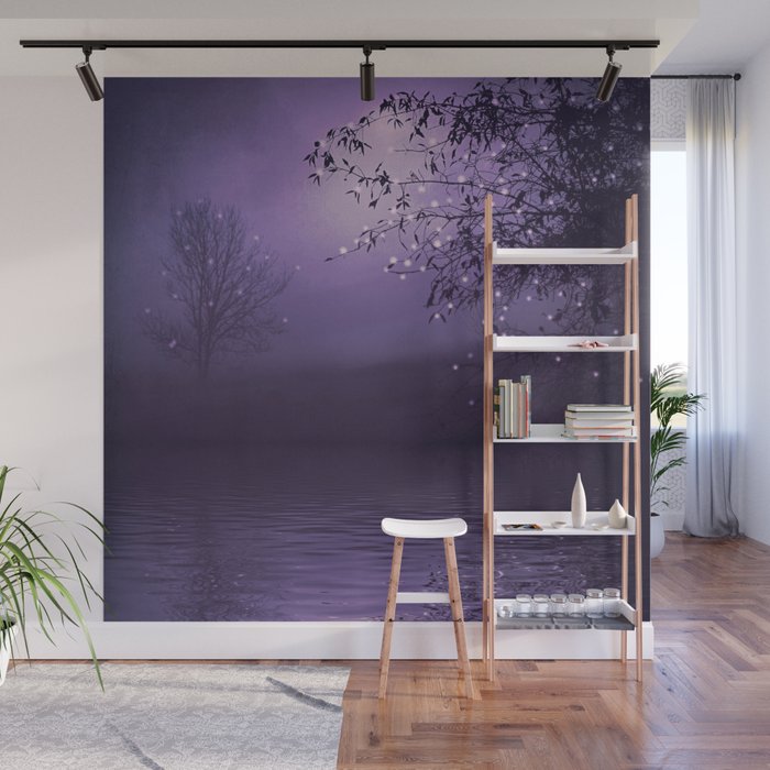 SONG OF THE NIGHTBIRD - LAVENDER Wall Mural Gallery Image 1