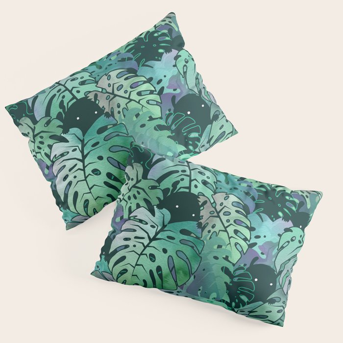 Monstera Monsters Pillow Sham Gallery Image 1