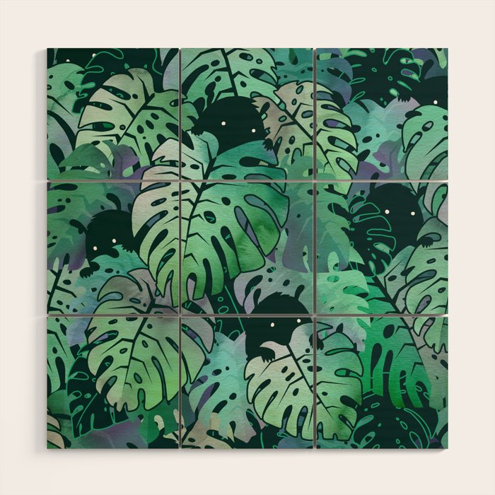 Monstera Monsters Wood Wall Art Gallery Image 1