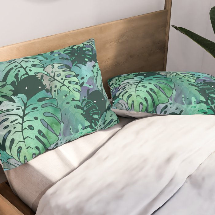 Monstera Monsters Pillow Sham Gallery Image 2