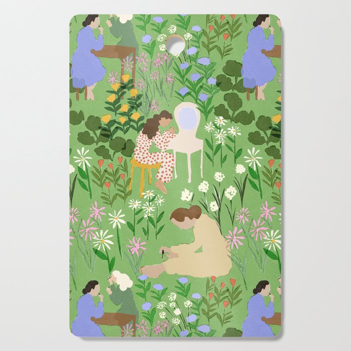 Getting Ready With Girls Cutting Board Gallery Image 1