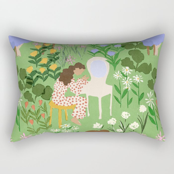 Getting Ready With Girls Rectangular Pillow Gallery Image 2