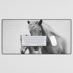 Horses - Black & White Desk Mat Gallery Image 1