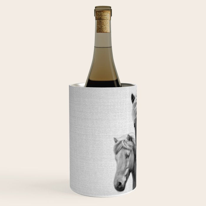 Horses - Black & White Wine Chiller Gallery Image 2
