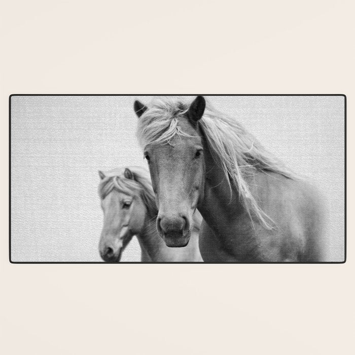 Horses - Black & White Desk Mat Gallery Image 3