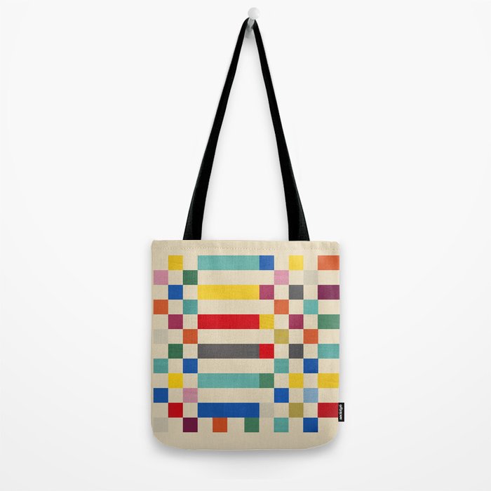 Modern Playful Checkered Abstract Tote Bag Gallery Image 2