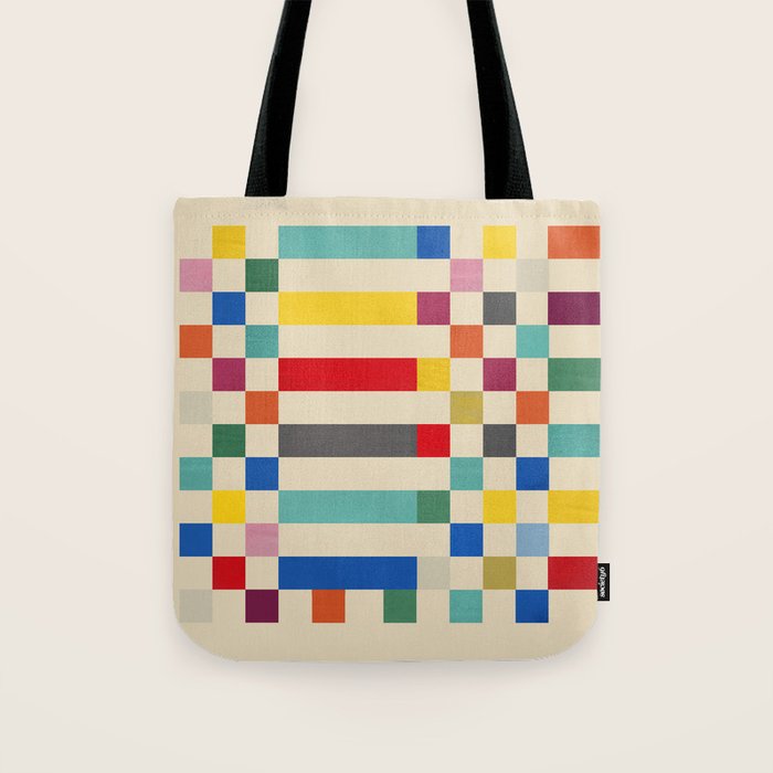Modern Playful Checkered Abstract Tote Bag Gallery Image 1