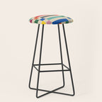 Modern Playful Checkered Abstract Stool Gallery Image 1
