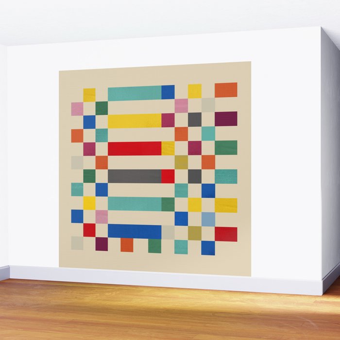 Modern Playful Checkered Abstract Wall Mural Gallery Image 2