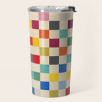 Modern Playful Checkered Abstract Travel Mug Gallery Image 2