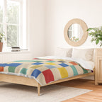 Modern Playful Checkered Abstract Duvet Cover Gallery Image 2