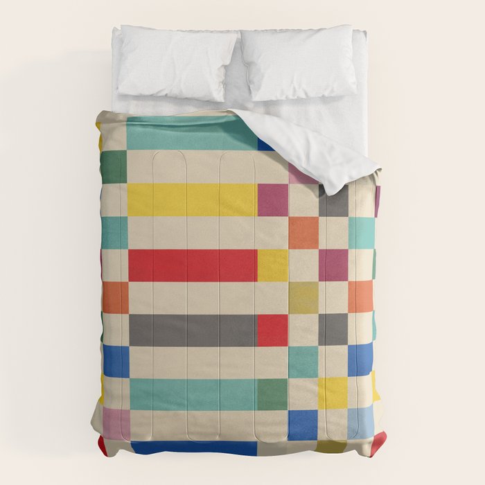 Modern Playful Checkered Abstract Comforter Gallery Image 1
