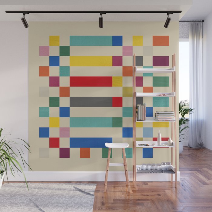 Modern Playful Checkered Abstract Wall Mural Gallery Image 1