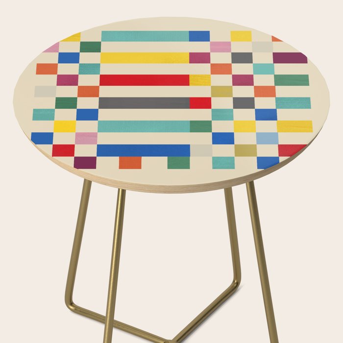 Modern Playful Checkered Abstract Side Table Gallery Image 2