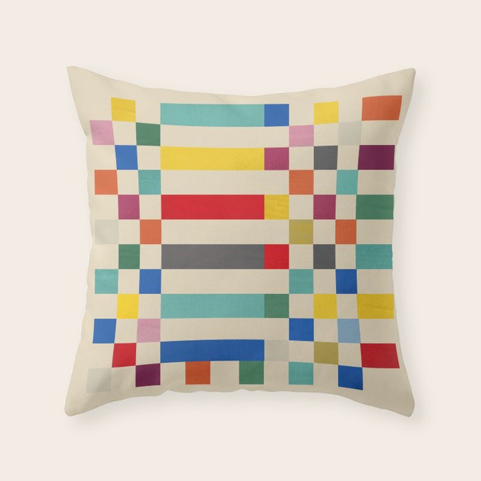 Modern Playful Checkered Abstract Throw Pillow Gallery Image 6
