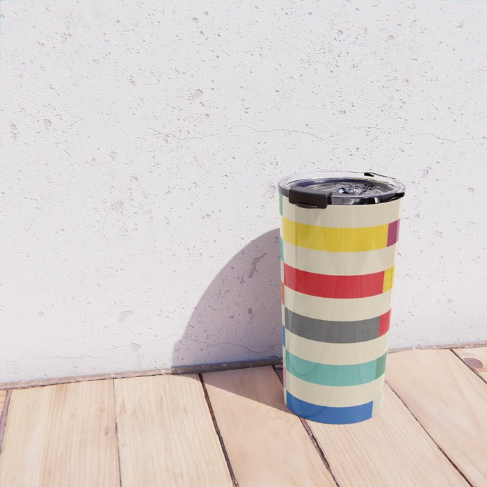 Modern Playful Checkered Abstract Travel Mug Gallery Image 4