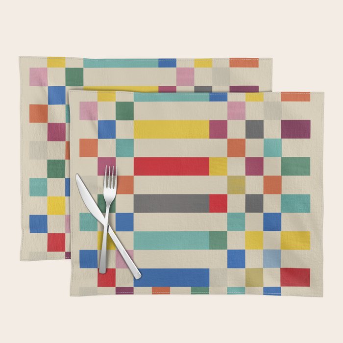 Modern Playful Checkered Abstract Placemat Gallery Image 1